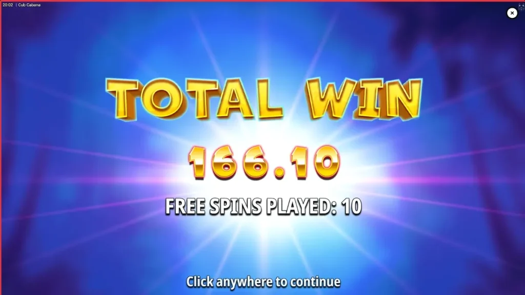Interface vibrante do slot Cub Cabana com elementos tropicais e símbolos musicais